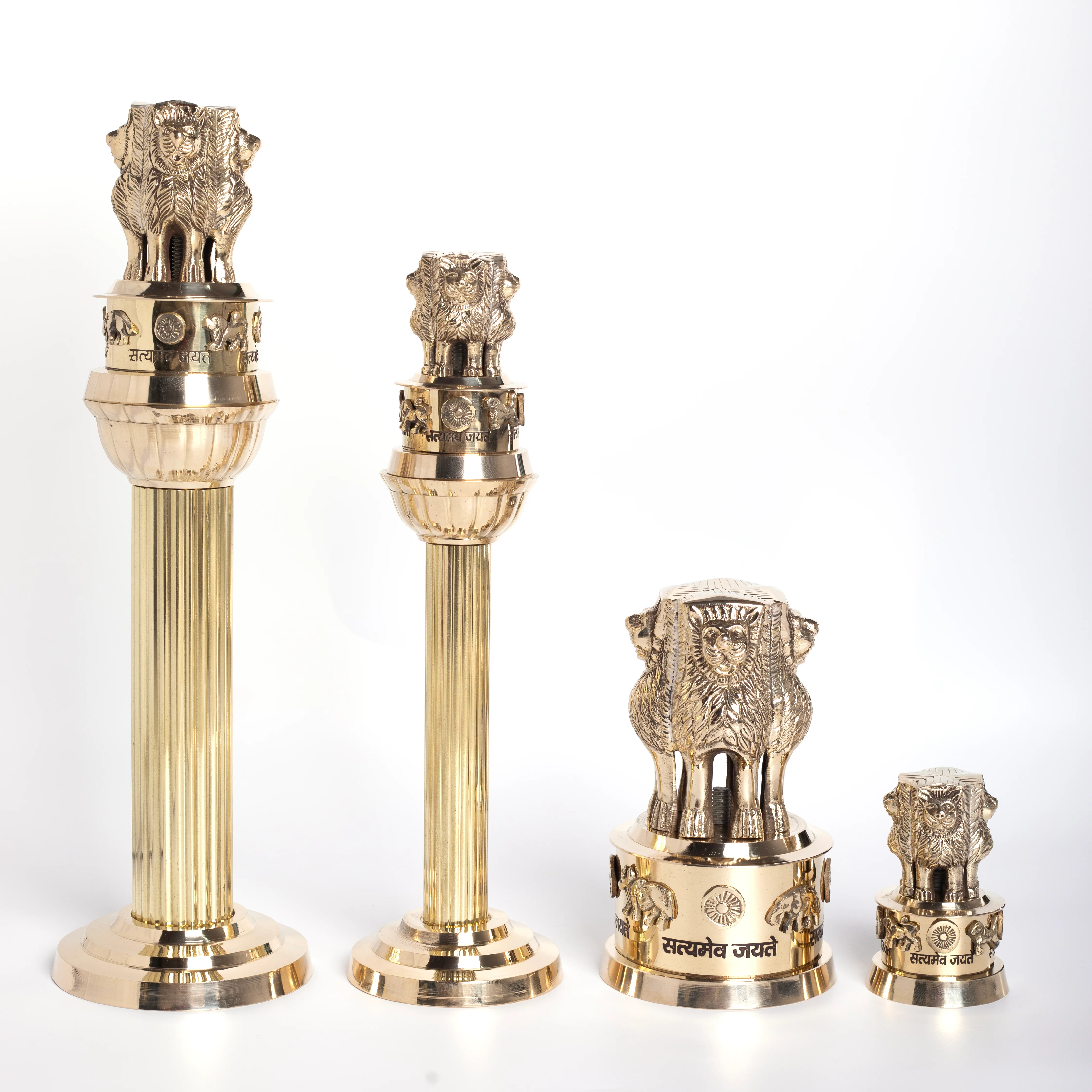 Premium Brass Ashoka Pillar – Majestic Lion Capital Showpiece for Office & Home Decor - Image 3