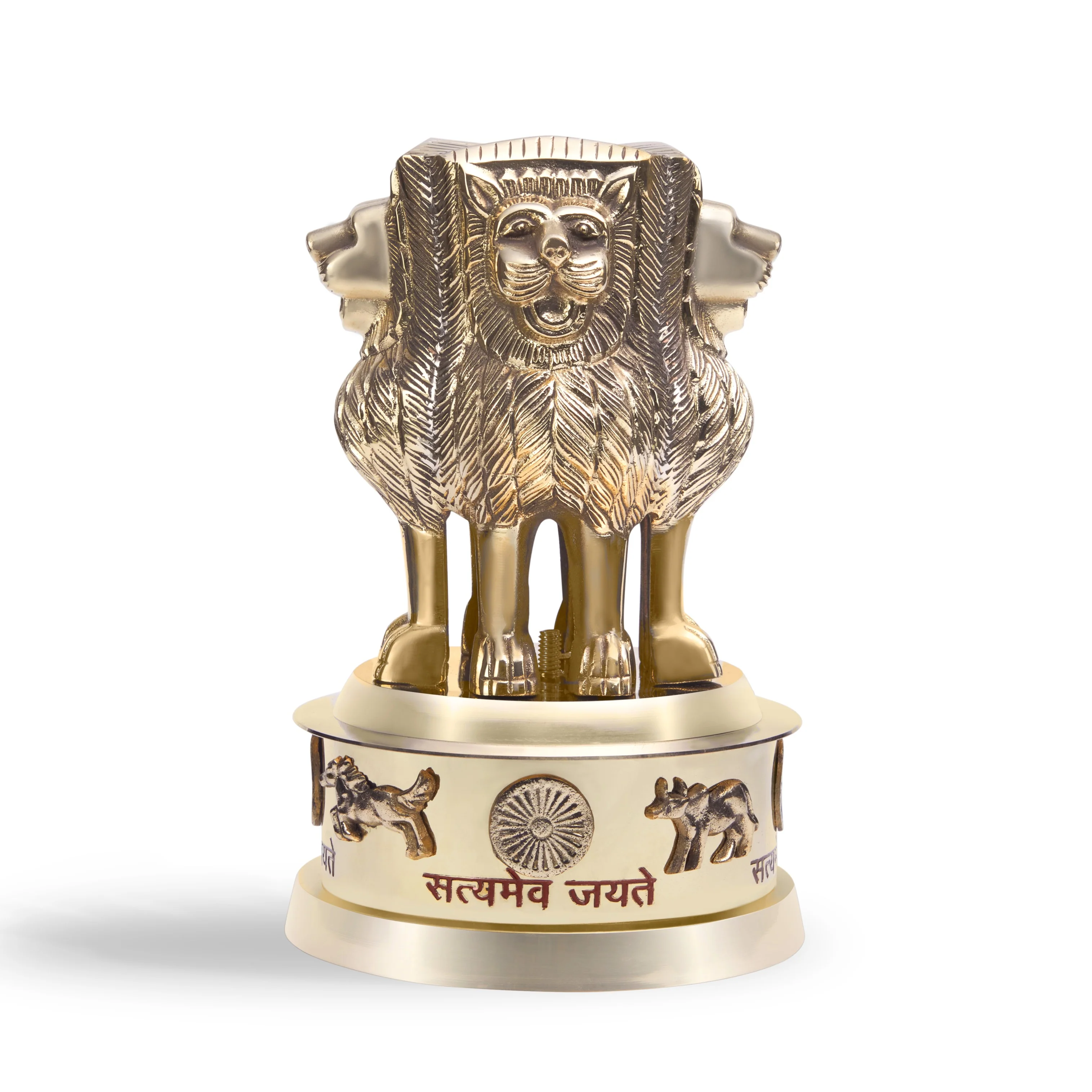 Premium Brass Ashoka Stambh – Decorative National Emblem Showpiece for Home & Office - Image 3