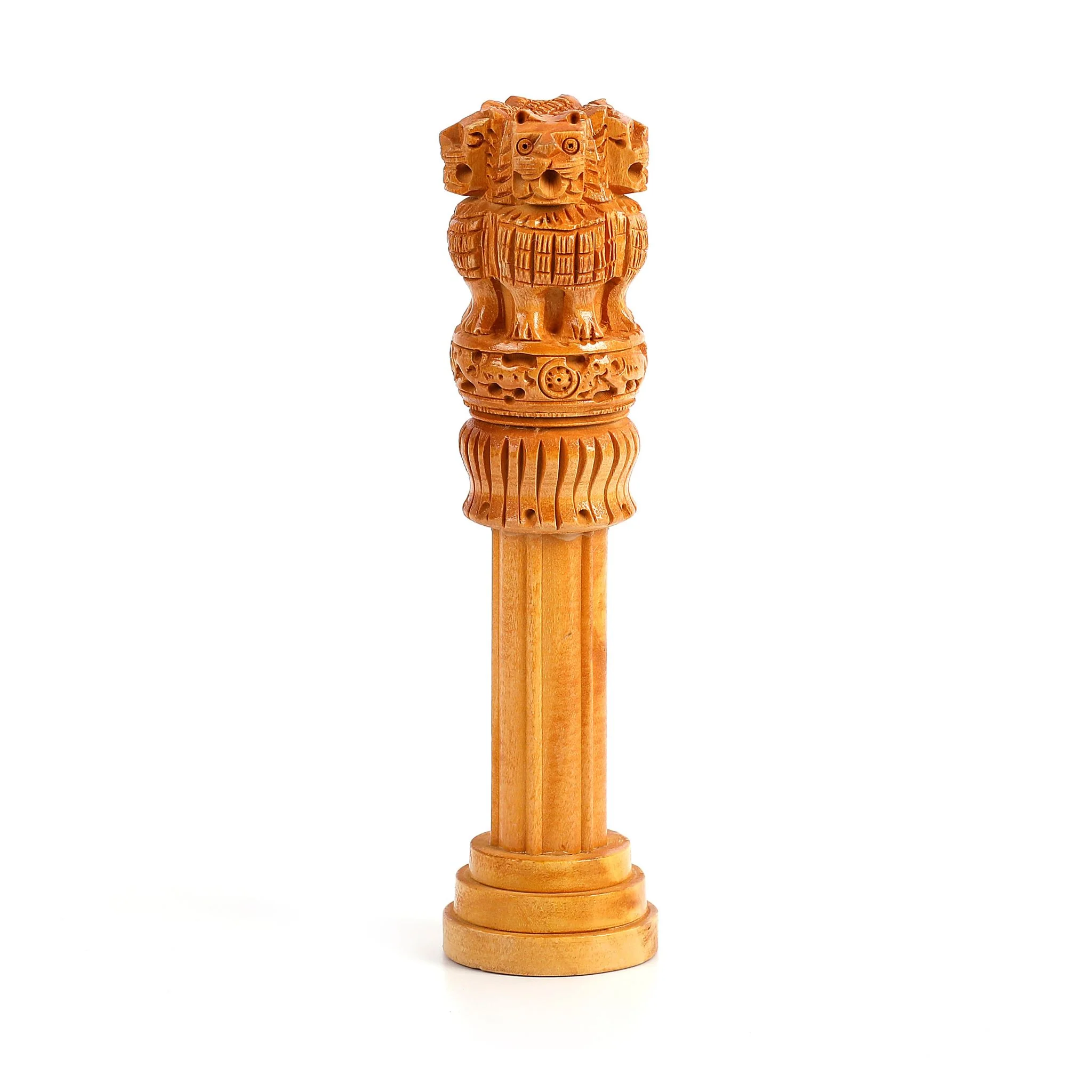 Wooden Ashoka Pillar Showpiece – Constitutional Stambh for Office, Home & Gifting - Image 3