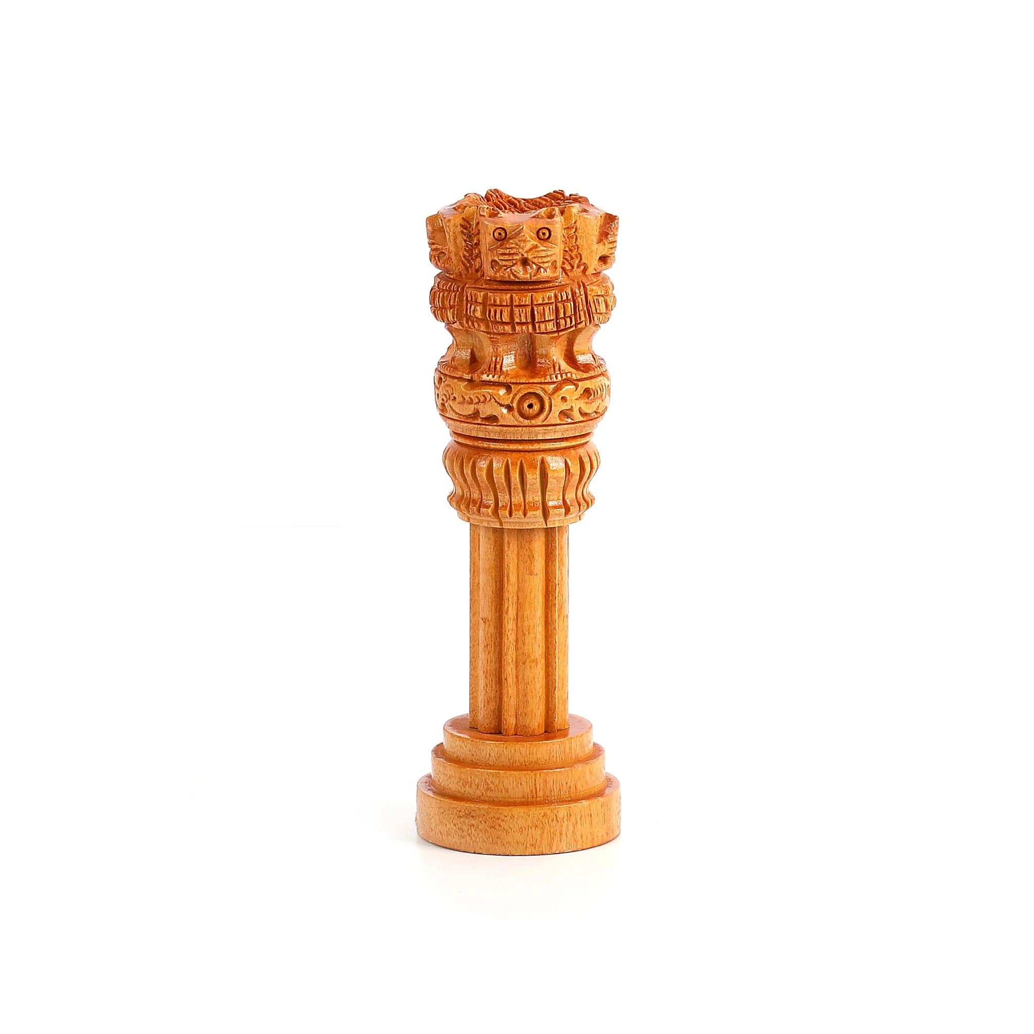 Wooden Ashoka Pillar Showpiece – Constitutional Stambh for Office, Home & Gifting - Image 4
