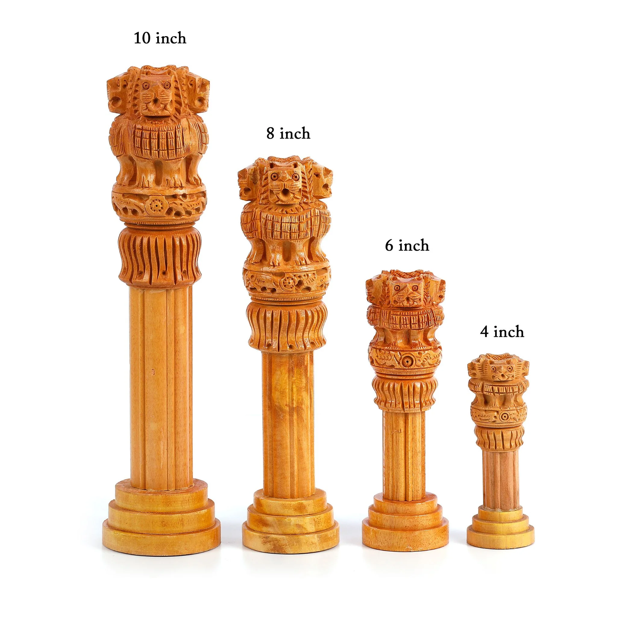 Wooden Ashoka Pillar Showpiece – Constitutional Stambh for Office, Home & Gifting - Image 5